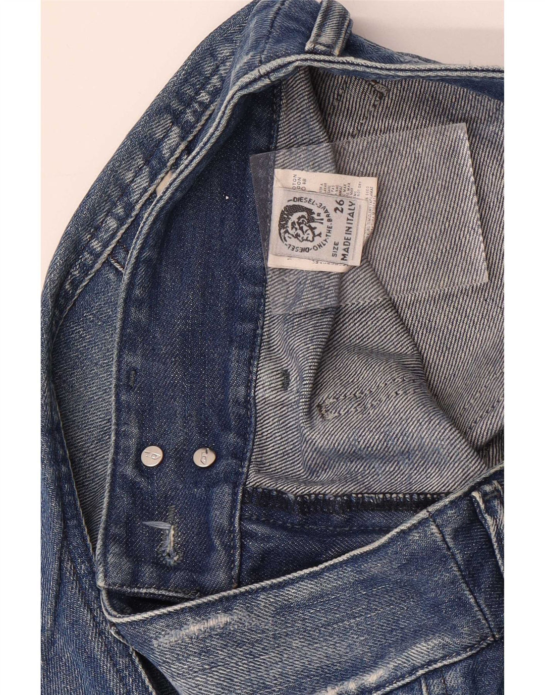 Jeans ritagliati effetto consumato da donna Diesel W26 L25 cotone blu