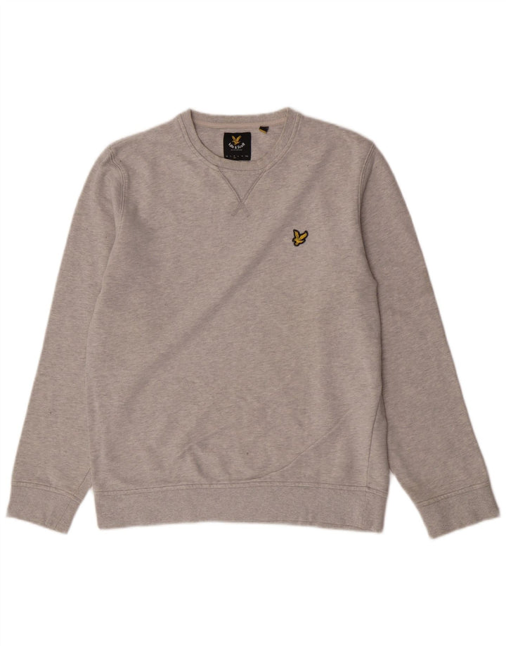 Felpa da uomo Lyle & Scott in cotone grigio medio