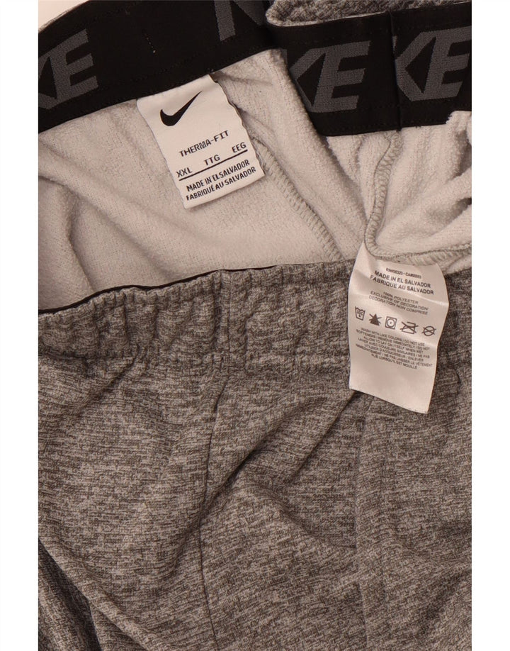 NIKE Pantaloni da tuta con grafica Therma-Fit da uomo Joggers 2XL Grigio chiazzato