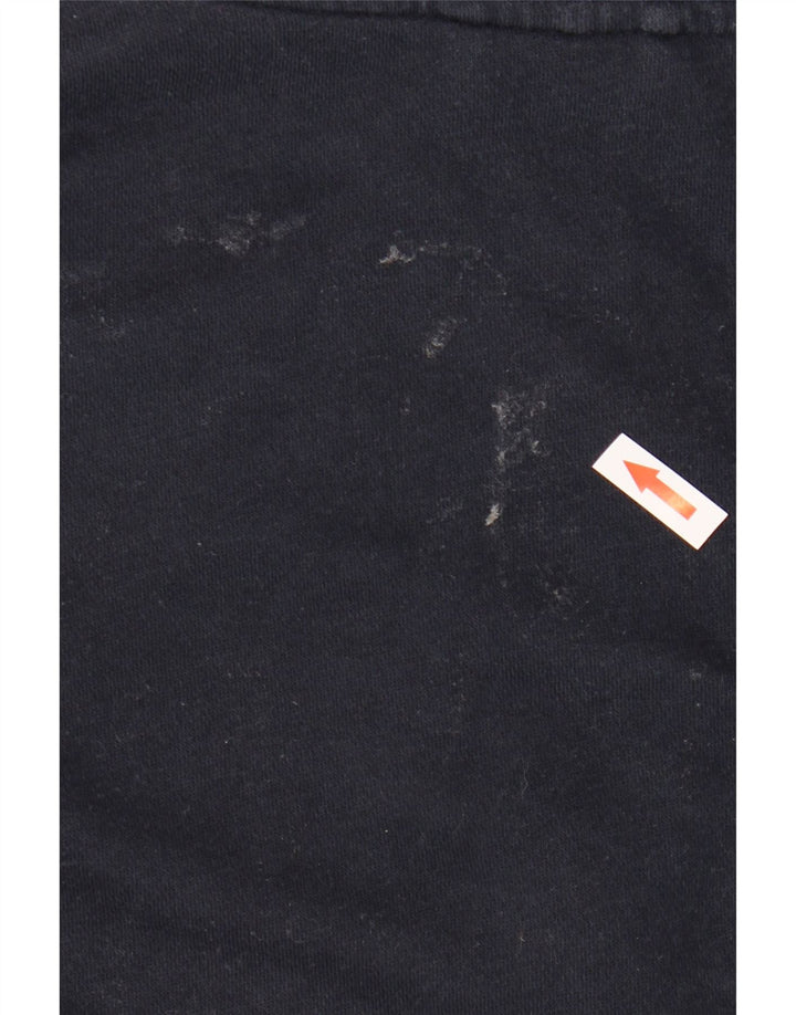 Maglione con cappuccio e zip da uomo Adidas in cotone blu navy medio