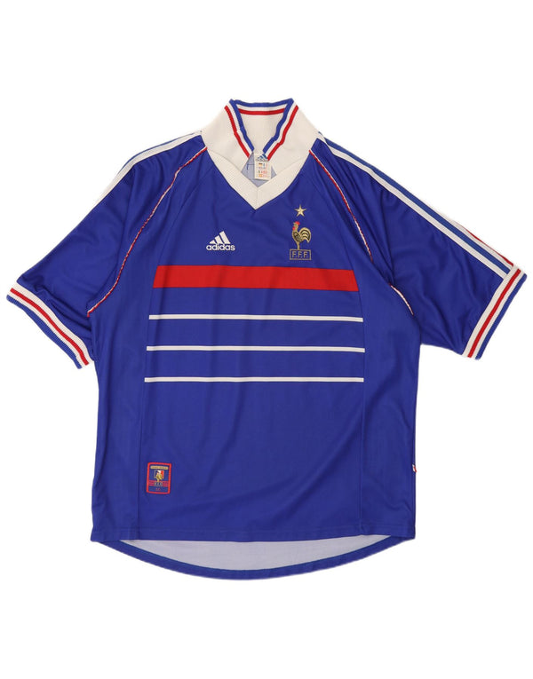 Maglia da calcio Adidas Uomo Francia Home 1998 XL Blu Colourblock Poliestere