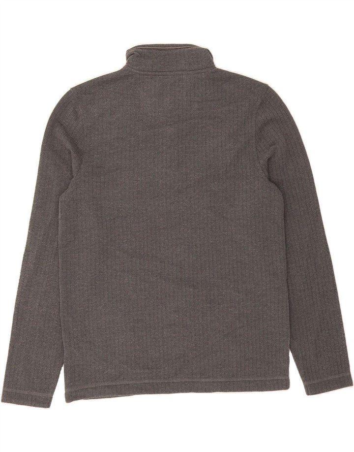 WEIRD FISH Mens Zip Neck Sweatshirt Jumper Medium Grey Herringbone Vintage Weird Fish and Second-Hand Weird Fish from Messina Hembry 