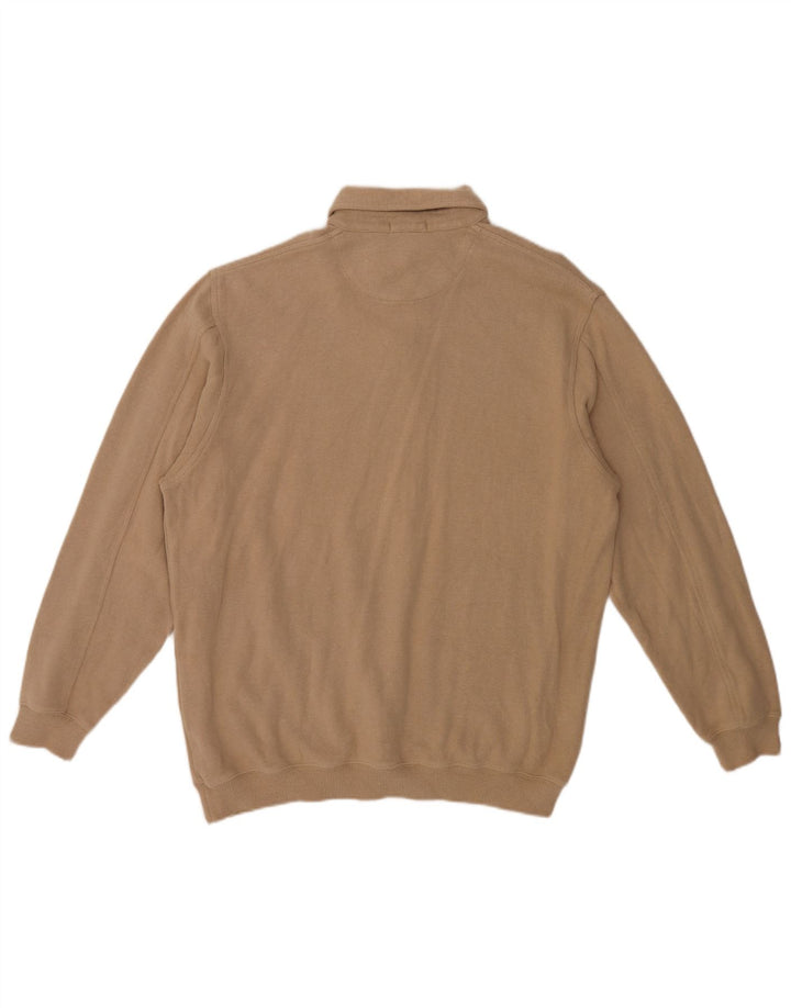 Gant Maglione da uomo con collo alto in cotone beige grande