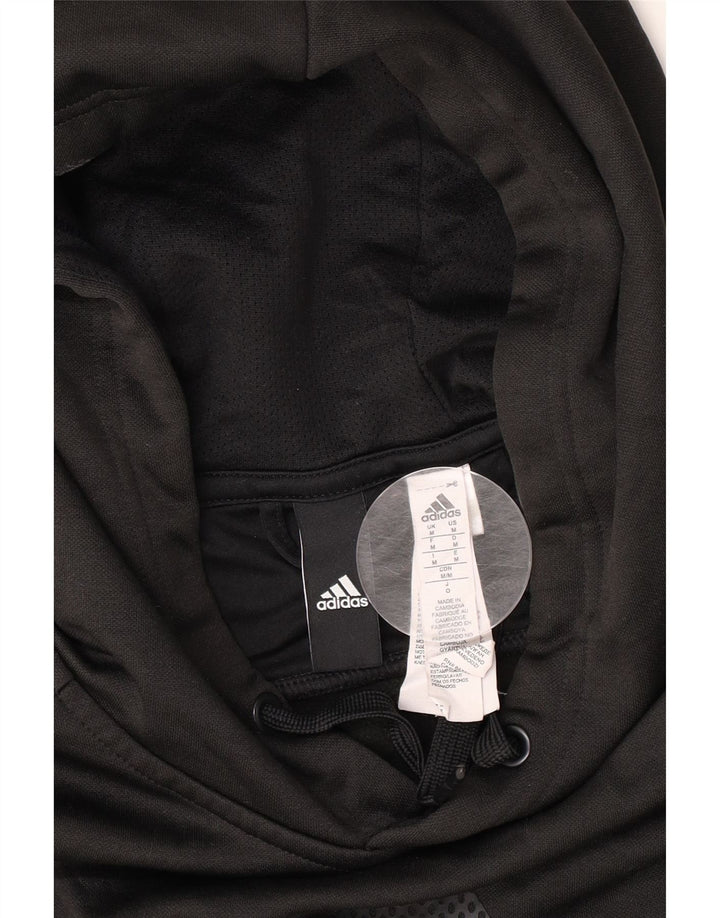 Felpa con cappuccio grafica da uomo Adidas, media, in poliestere nero