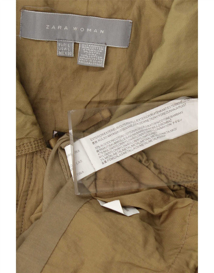 Giacca utility da donna Zara UK 16 grande cotone kaki