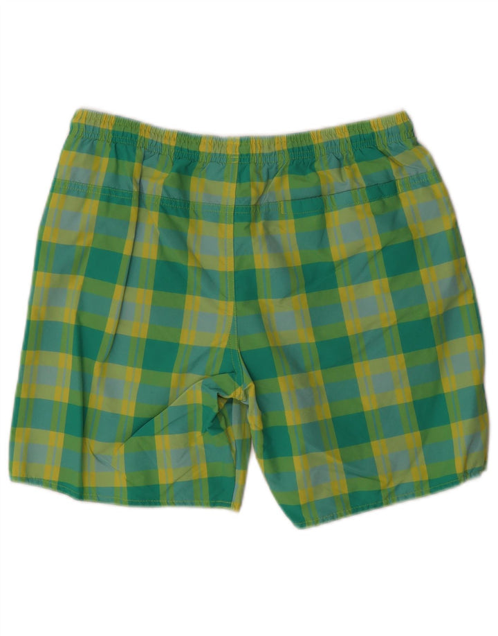 Pantaloncini da bagno Adidas da ragazzo 15-16 anni in nylon verde a quadri