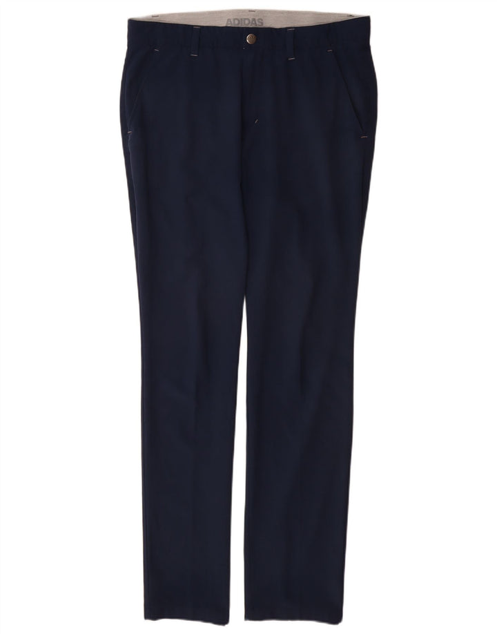 Pantaloni chino slim da uomo ADIDAS W32 L32 poliestere blu navy