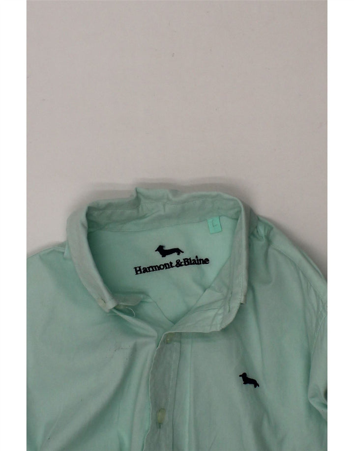 HARMONT & BLAINE Boys Shirt 10-11 Years Large Blue Vintage Harmont & Blaine and Second-Hand Harmont & Blaine from Messina Hembry 