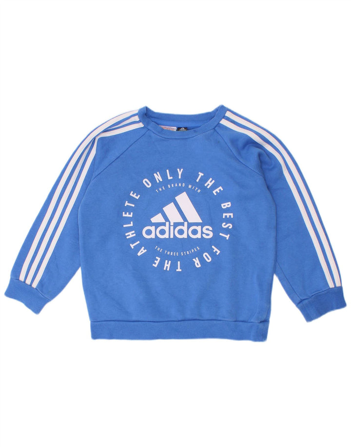 Felpa grafica Adidas da bambino, 2-3 anni, in cotone blu