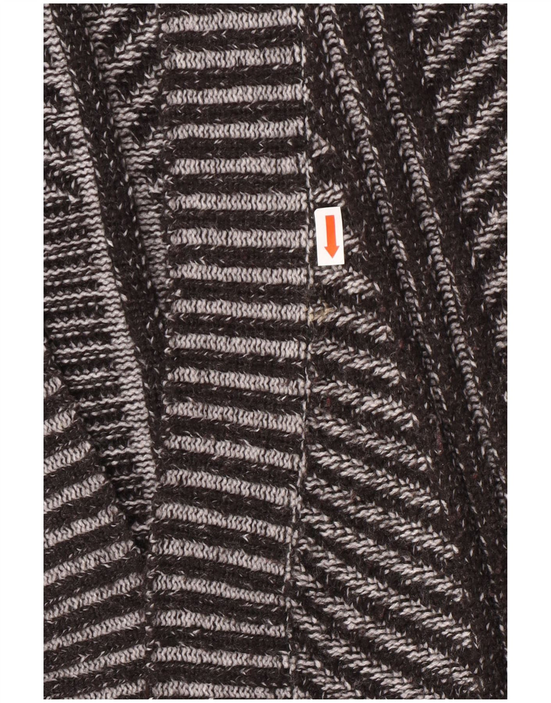 Maglione cardigan aperto da donna Marks & Spencer UK 26 5XL Acrilico a righe grigie