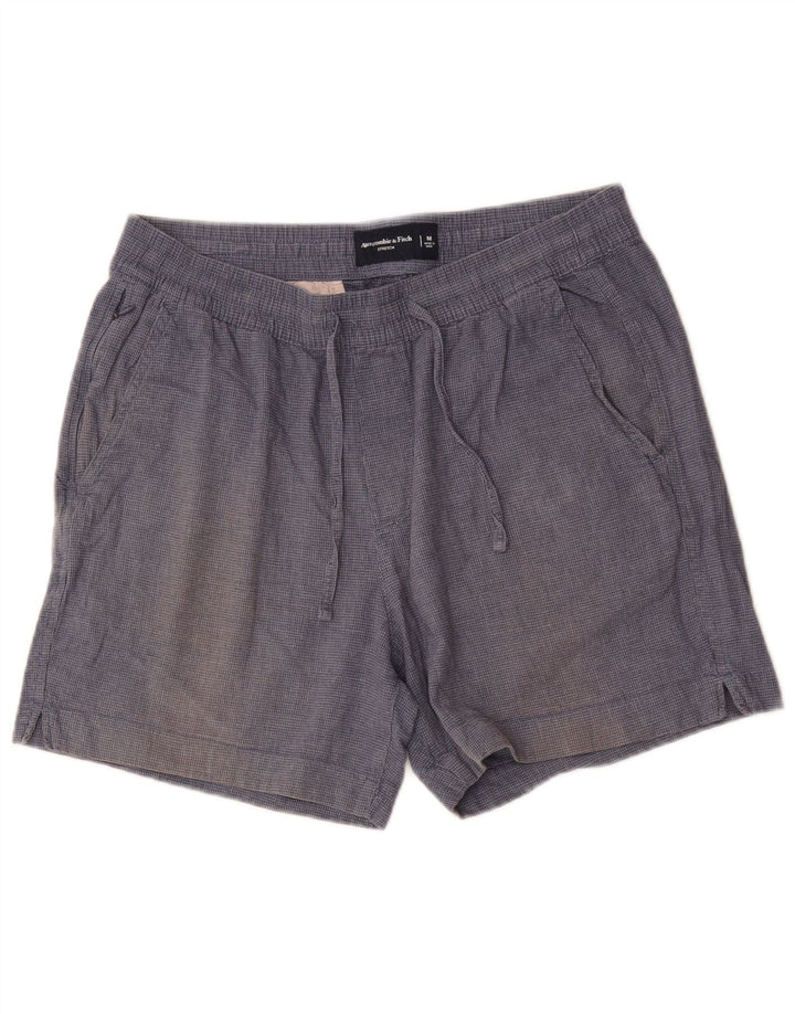 Pantaloncini chino da donna Abercrombie & Fitch medi W32 blu navy pied de poule