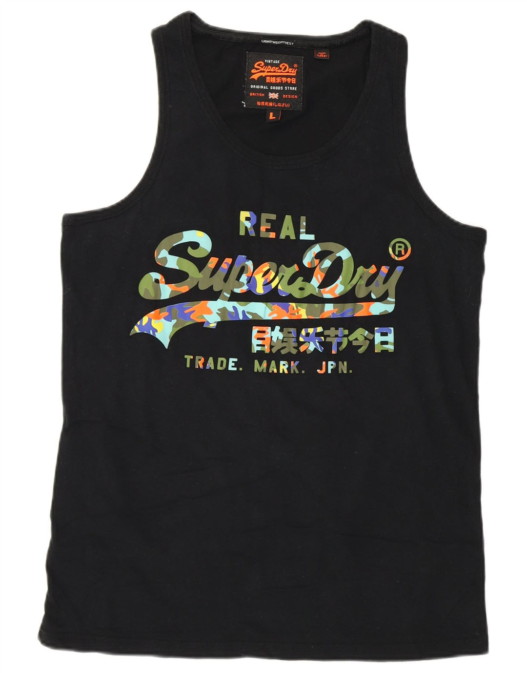 Canotta grafica da uomo Superdry grande in cotone nero