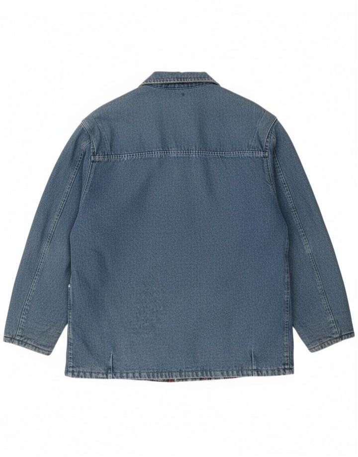 Cappotto in denim da uomo Wampum UK 40 grande cotone blu