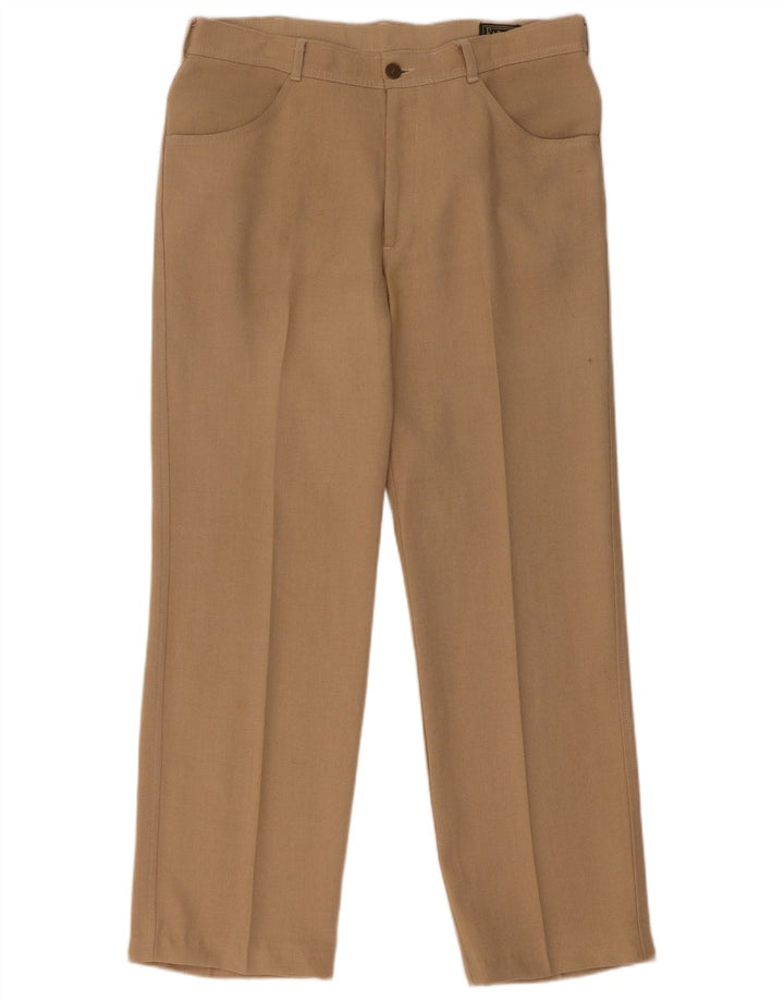 Pantaloni casual dritti da uomo Farah W34 L29 Poliestere beige