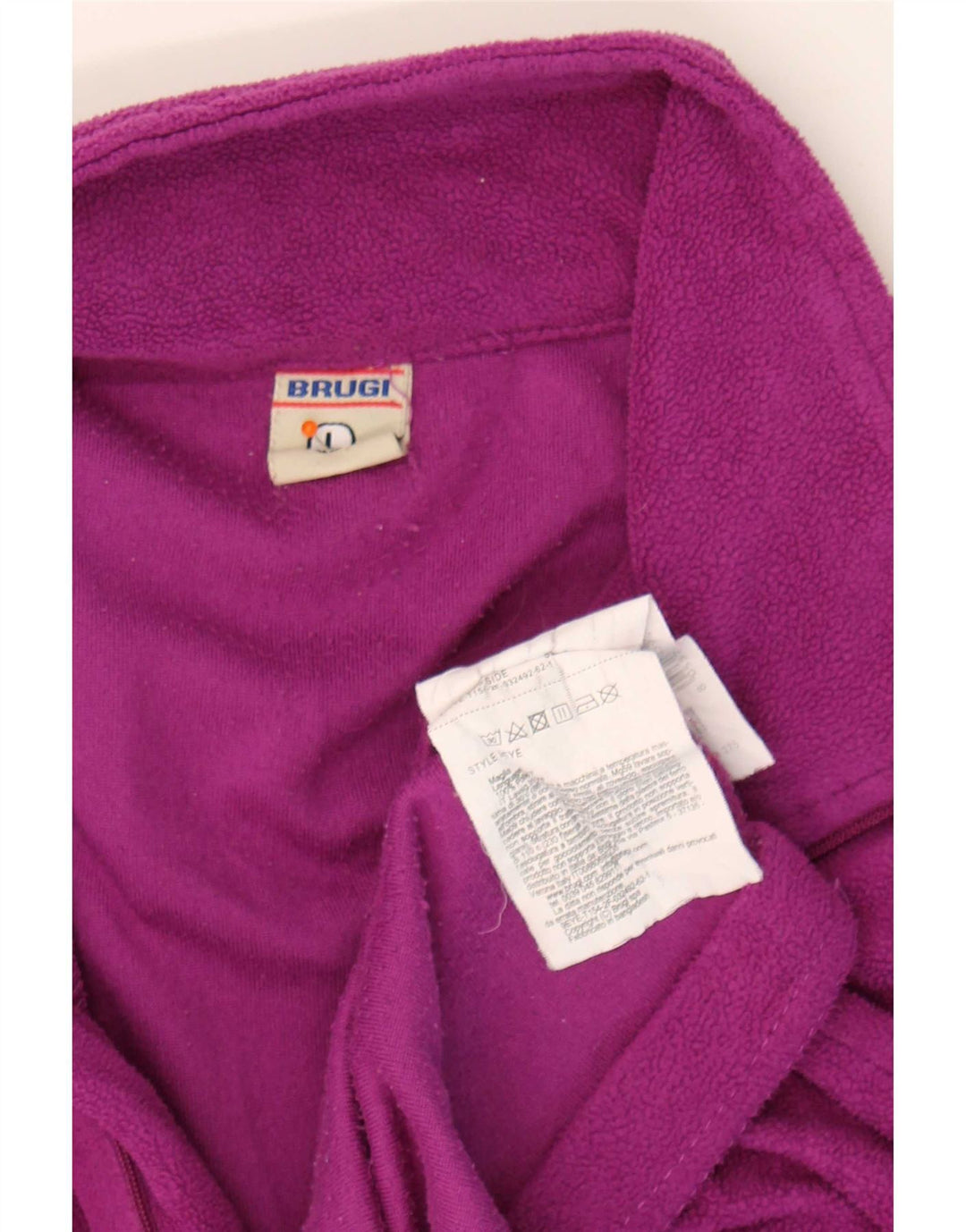 Brugi maglione in pile da donna con collo e zip UK 16 grande poliestere viola
