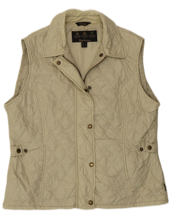 Gilet trapuntato da donna Barbour UK 18 XL in poliammide bianco sporco