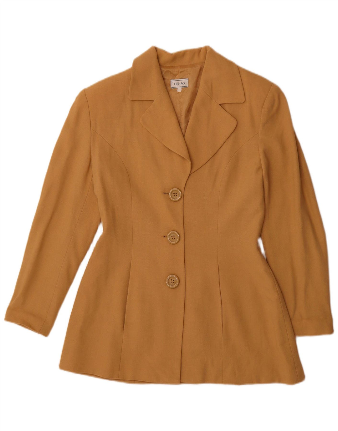 TENAX Womens 3 Button Blazer Jacket UK 12 Medium Brown Viscose