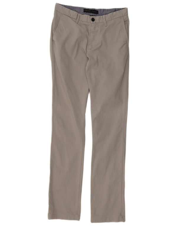Pantaloni chino slim da uomo Zara EU 38 Small W30 L34 Grigio