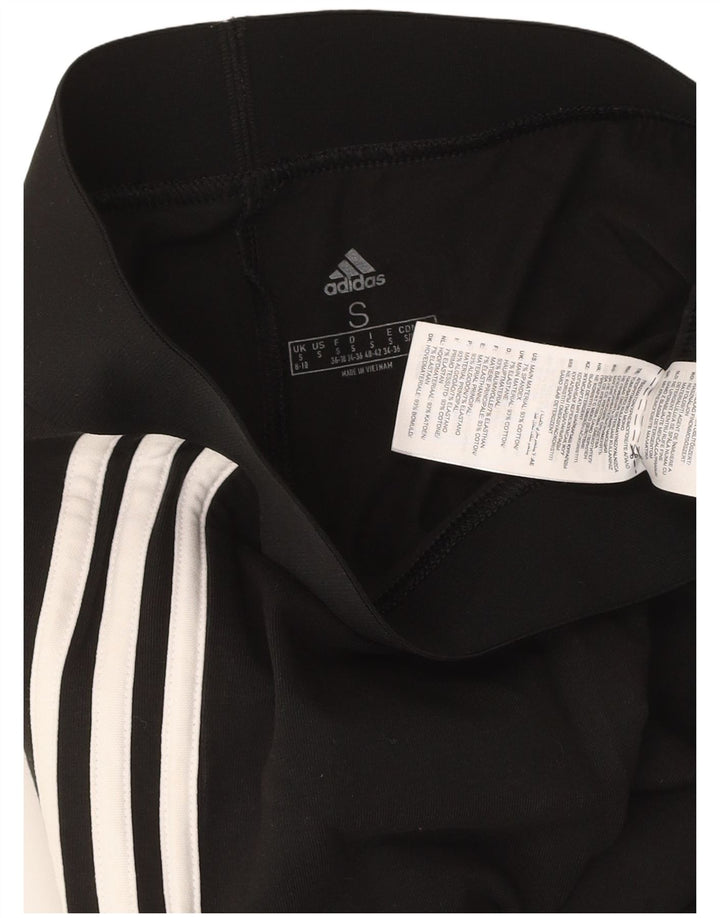 ADIDAS Womens Leggings UK 8/10 Small Black Cotton