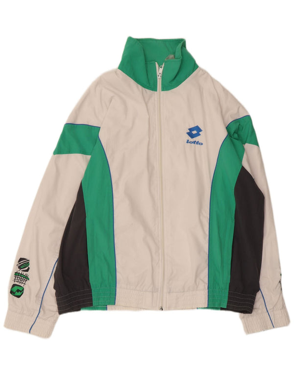 Giacca da ginnastica grafica da uomo Lotto XL bianca a blocchi di colore