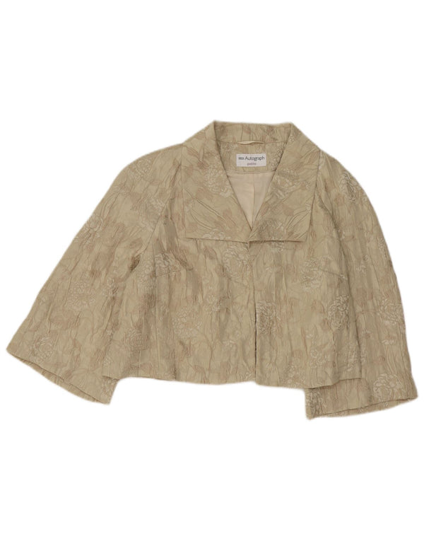Giacca Bolero Autograph da donna Marks & Spencer UK 16 Grande floreale beige