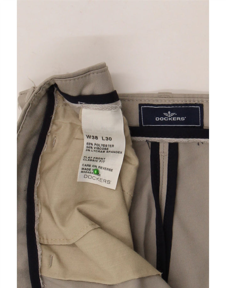 Pantaloni da abito da uomo dal taglio classico Dockers W38 L30 poliestere grigio