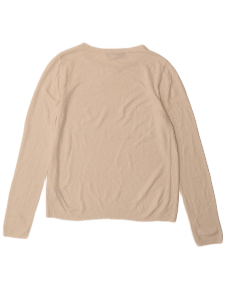Maglione da donna Marks & Spencer con scollo a barca UK 12 Acrilico bianco medio