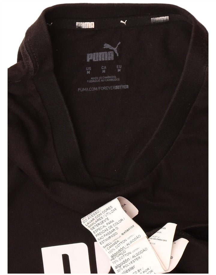 T-shirt grafica da uomo PUMA Top in cotone nero medio