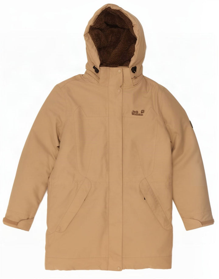 Giacca Parka con cappuccio da donna Jack Wolfskin UK 14 Poliestere beige medio