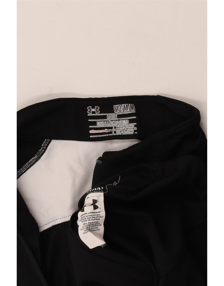 Maglietta da uomo Under Armour pullover con zip sul collo, colore nero medio