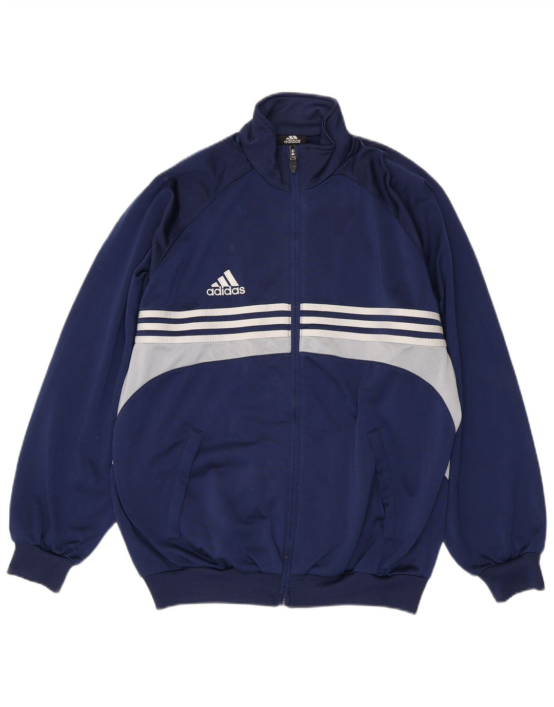 Giacca da tuta da uomo Adidas UK 38/40 Medium Blu Navy Colourblock