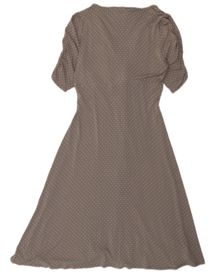 Abito a trapezio da donna East UK 14 Viscosa maculata grigio medio