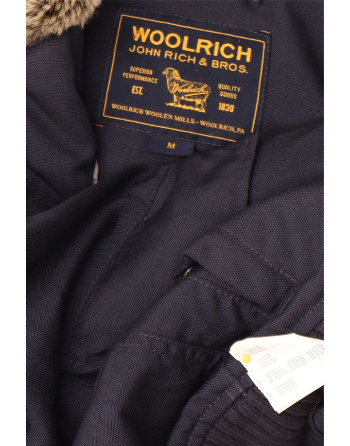 Giubbotto bomber con cappuccio da uomo Woolrich UK 38 nylon medio blu navy