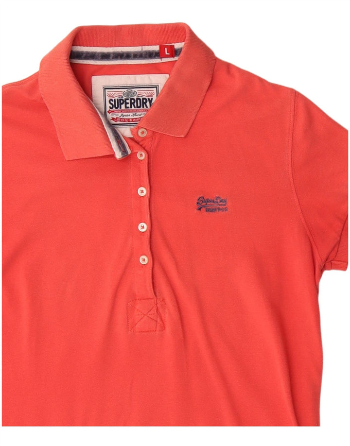 Polo da donna Superdry UK 14 grande rossa in cotone