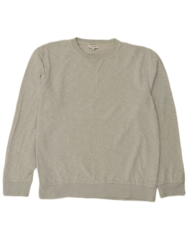 Felpa da uomo Reiss Jumper XL in cotone chiazzato grigio