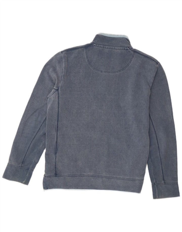 Felpa da uomo con zip e collo Fat Face in cotone blu medio