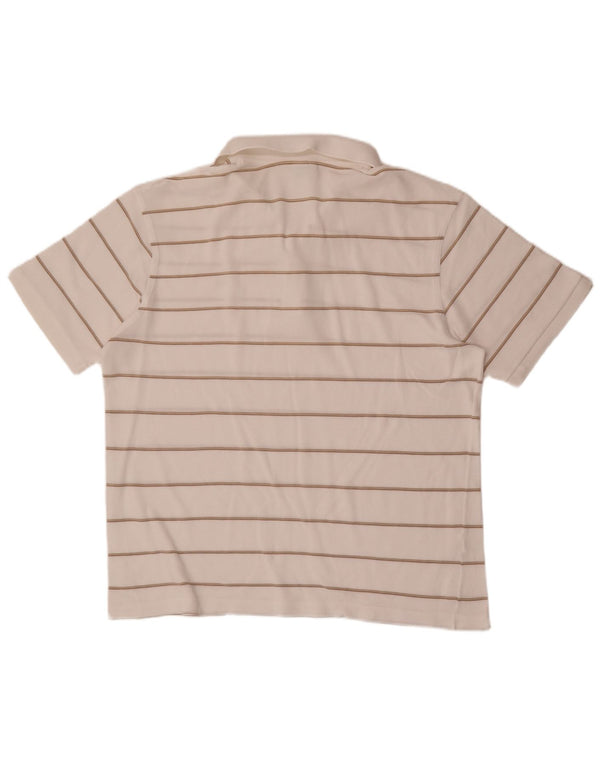 Polo da uomo Lacoste taglia 6 XL in cotone a righe bianche