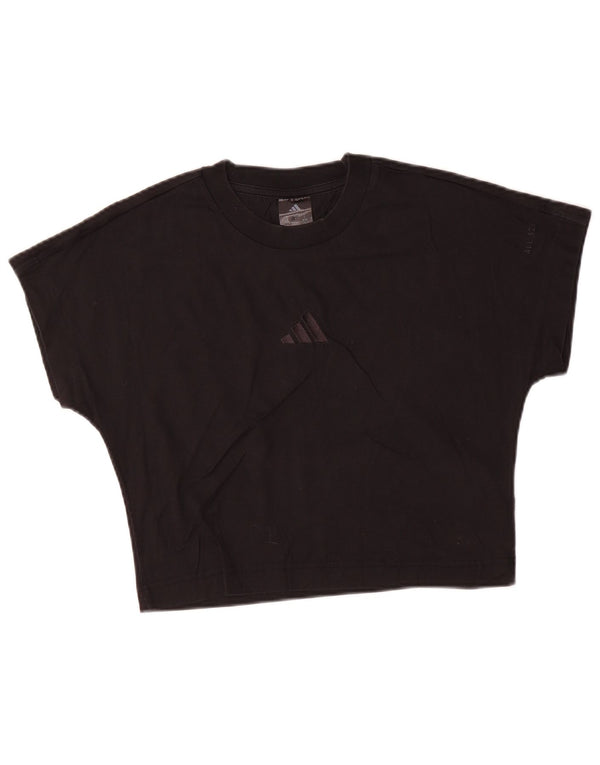 T-shirt corta da donna Adidas UK 8/10 piccola in cotone nero