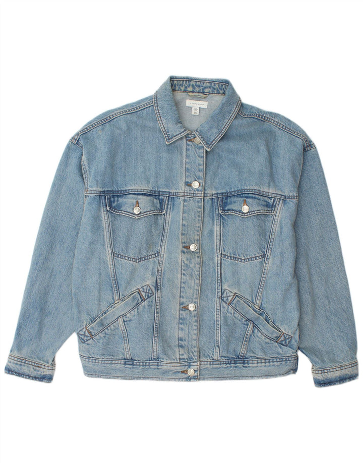 Giacca in denim da donna Topshop UK 12 cotone blu medio