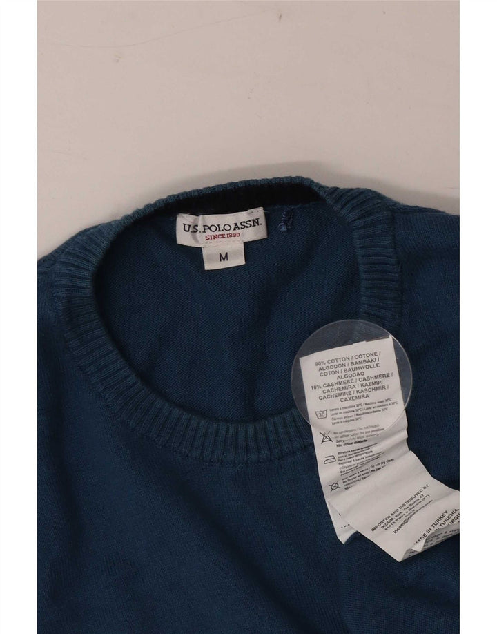 Polo Assn. degli Stati Uniti Maglione da uomo girocollo in cotone blu medio