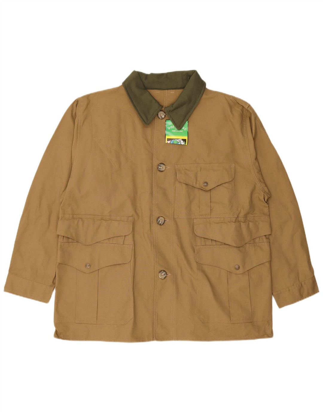 Giacca utilitaria vintage da uomo IT 54 2XL cotone kaki