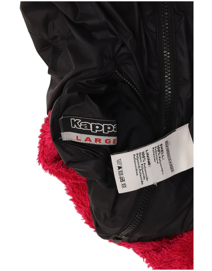 KAPPA Womens Reversible Jacket UK 16 Large Black Polyester