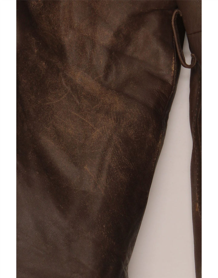 Giacca in pelle vintage da uomo IT 52 XL in pelle marrone