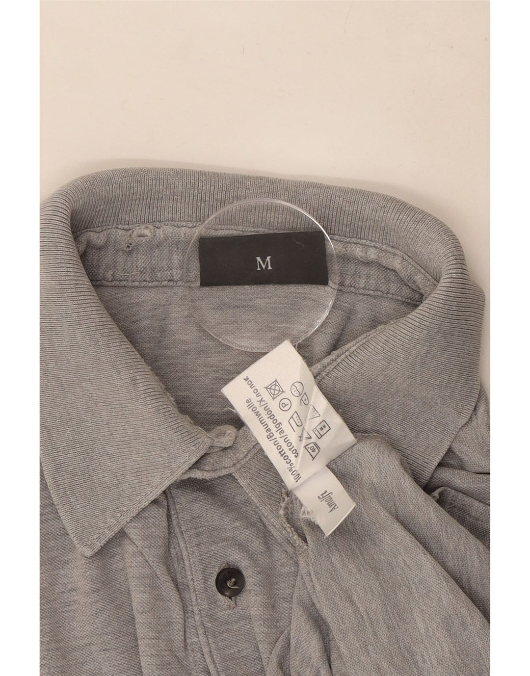 Polo da uomo Hugo Boss in cotone screziato grigio medio