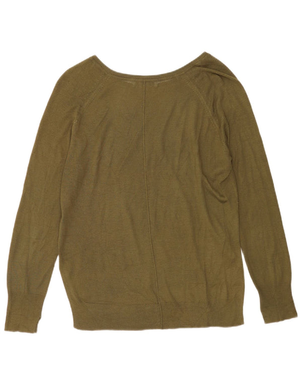 Maglione maglione con scollo a barca da donna Zara UK 14 medio cachi