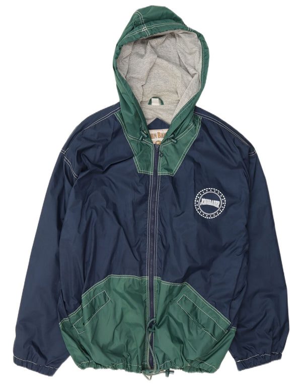 Giacca antipioggia con cappuccio da uomo John Baner UK 46 3XL Blu navy Colourblock