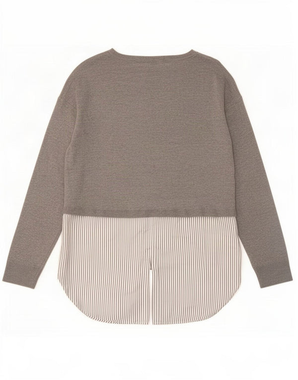 Top tunica a maniche lunghe da donna Zara UK 10 Small Grigio Colourblock Poliestere