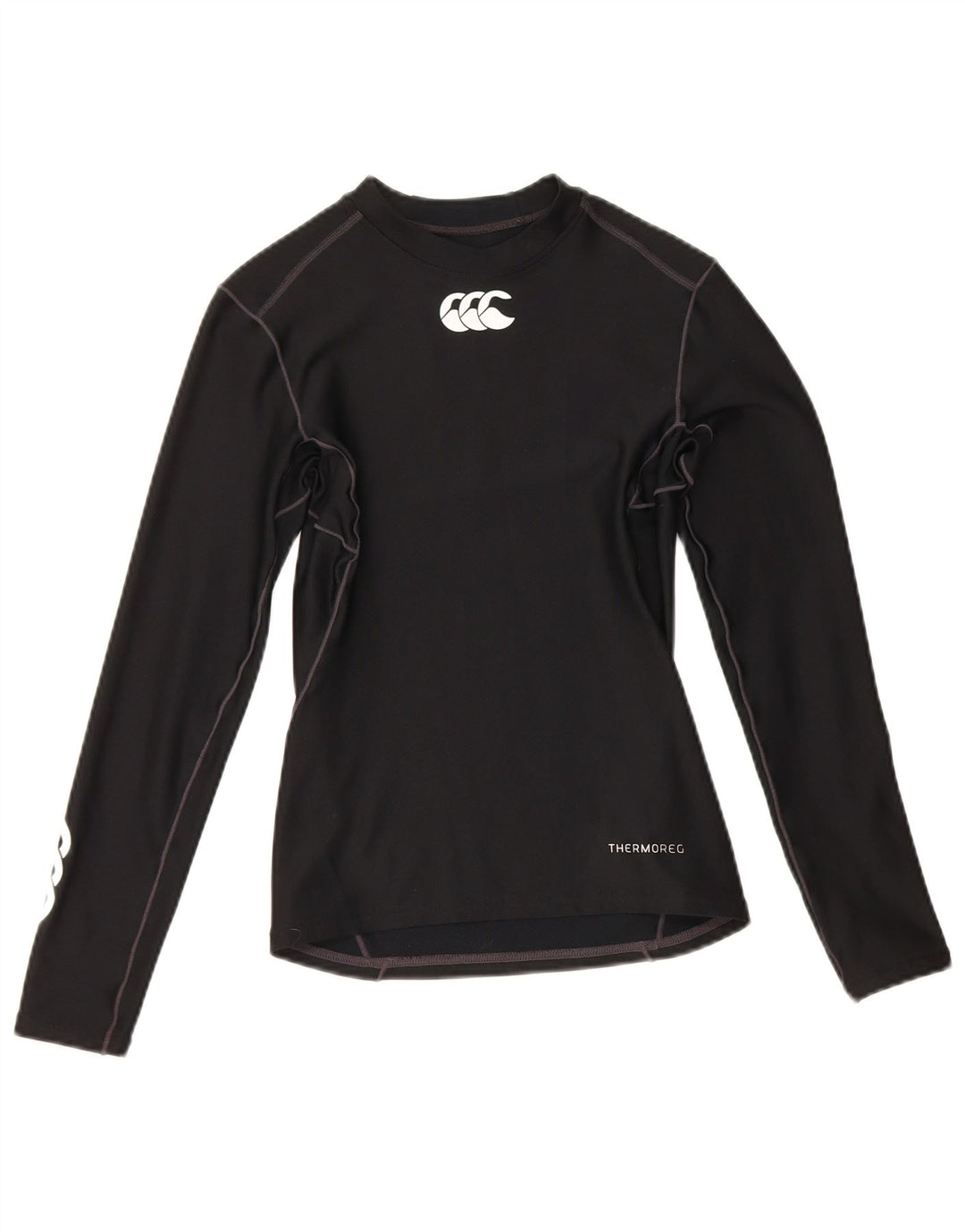 Top grafico da donna a maniche lunghe Canterbury UK 14 grande poliestere nero