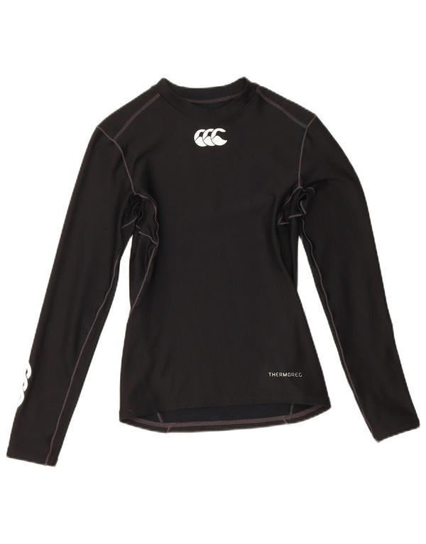 Top grafico da donna a maniche lunghe Canterbury UK 14 grande poliestere nero