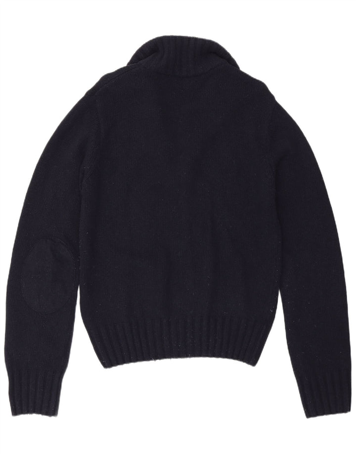 Maglione cardigan da uomo La Martina piccolo blu navy in lana vergine